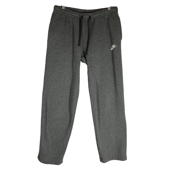 Nike Mens Club Fleece Gray Sweatpants Sz M Joggers Drawstring Pockets Athleisure - Picture 1 of 13